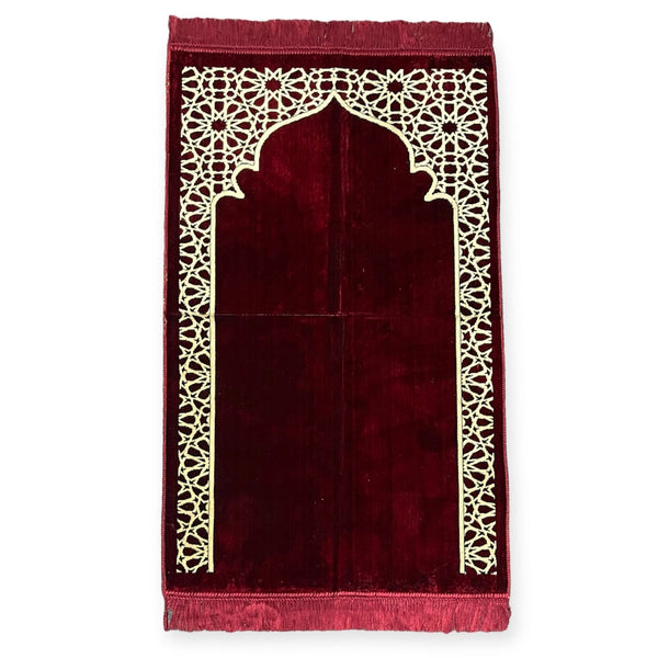 Sajjadah jaynamaz salah prayer rug Turklish prayer mat Red-Theislamicshop.com
