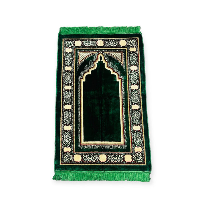 Jaynamaz salah prayer rug Turklish prayer mat Green-TheIslamicshop.com