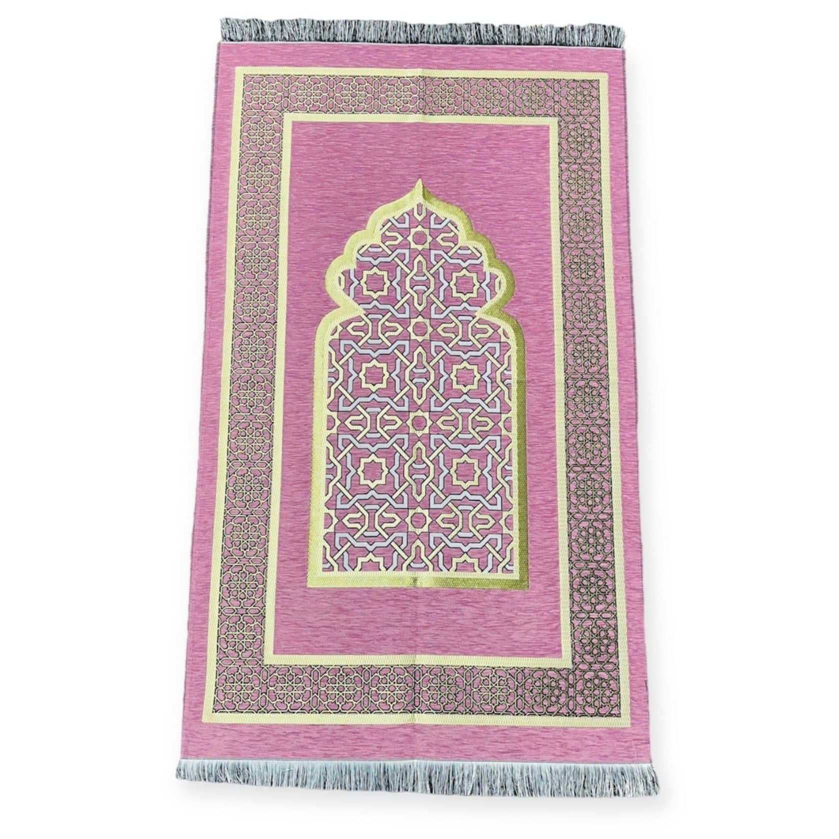 Muslim Mat Chenille Embroidered Islamic Prayer Mat Dynasty - Pink-TheIslamicshop ...