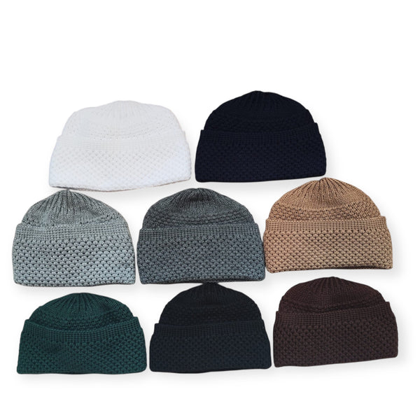 Premium woolly folded prayer hat theislamicshop.com