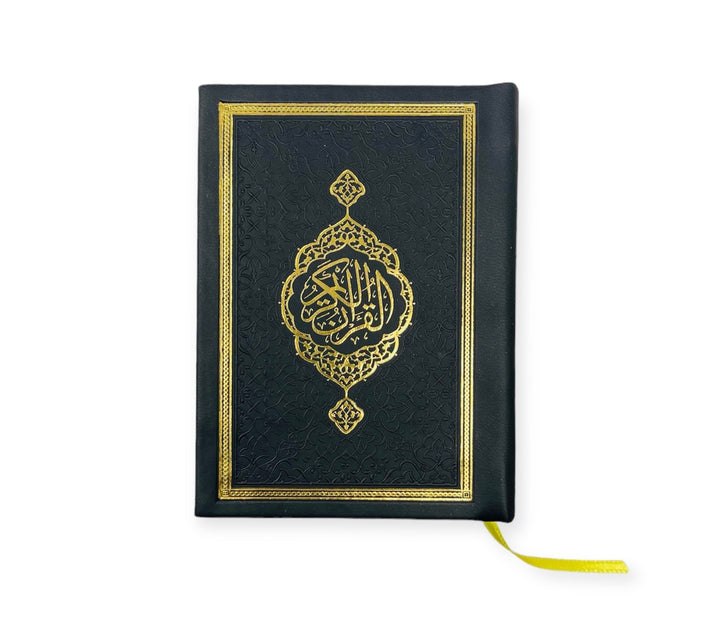 Pocket Size Full Quran With Hard Leather Cover Othmanic Script 11X8cm Black-theislamicshop.com
