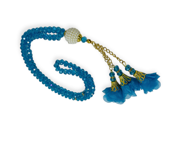 Crystal 99 Prayer Beads, Tasbih, Misbaha, Blue-theislamicshop.com