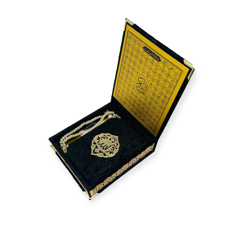 A Beautiful Quran or Tasbeeh with gift box Black-theislamicshop.com