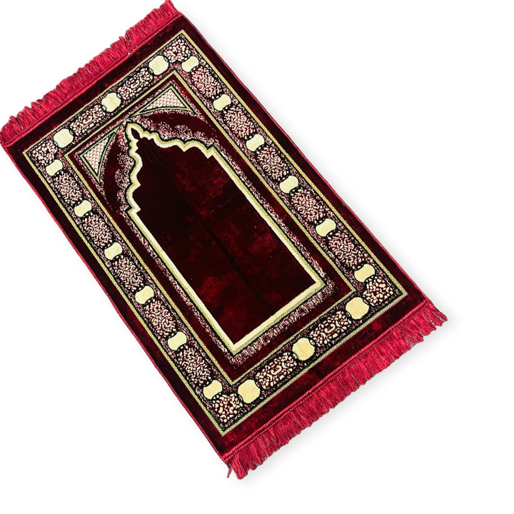 Jaynamaz salah prayer rug Turklish prayer mat Red-TheIslamicshop.com