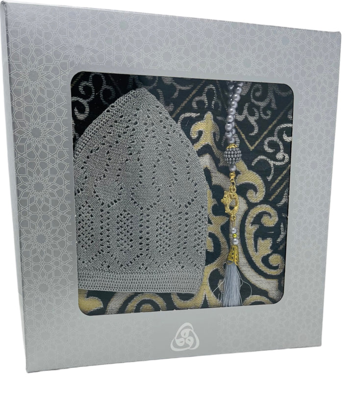 Gift Box With Prayer mat, Tasbeeh & Prayer Hat-theislamicshop.com