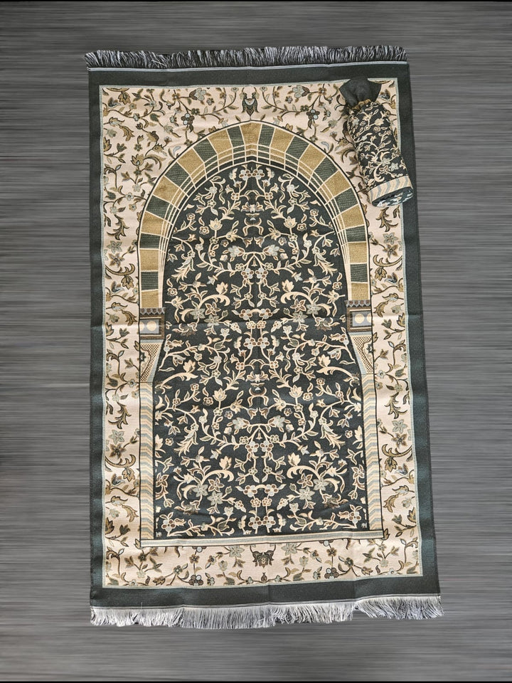 Rawda Design Travel prayer mat With Pouch-TheIslamicshop.com