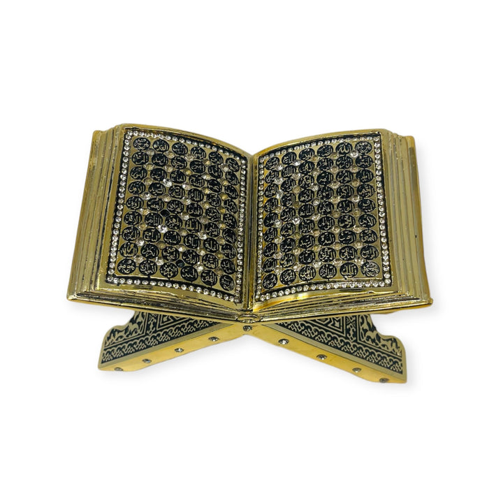99 Name Allah Book Shape Home Decor Beautiful Ornament Gold- theislamicshop.com