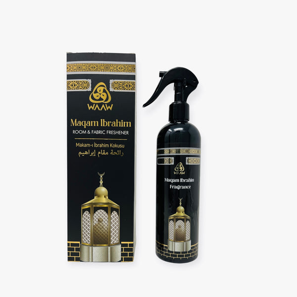 Maqam Ibrahim Room & Fabric Freshener 400ml – spray bottle with box, alcohol-free formula