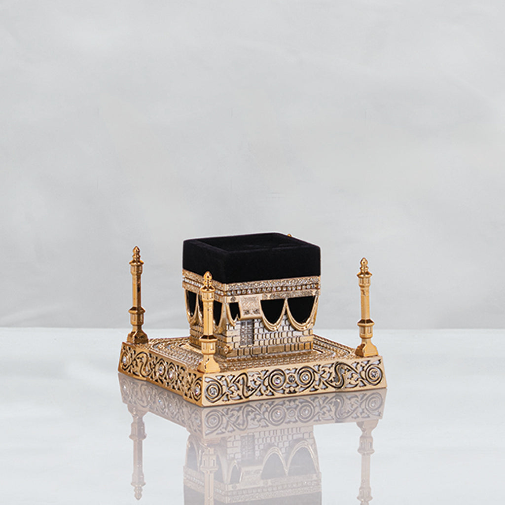 Islamic Table Decor Kaba Replica Gold & Black-the islamic shop.com
