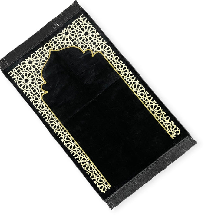 Sajjadah jaynamaz salah prayer rug Turklish prayer mat Black-Theislamicshop.com