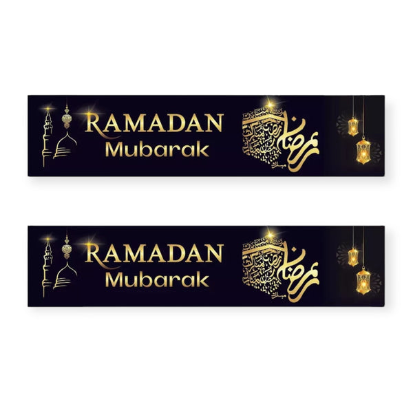 Black Ramadan Mubarak Pack 2 Banners Decorate And Celebrate