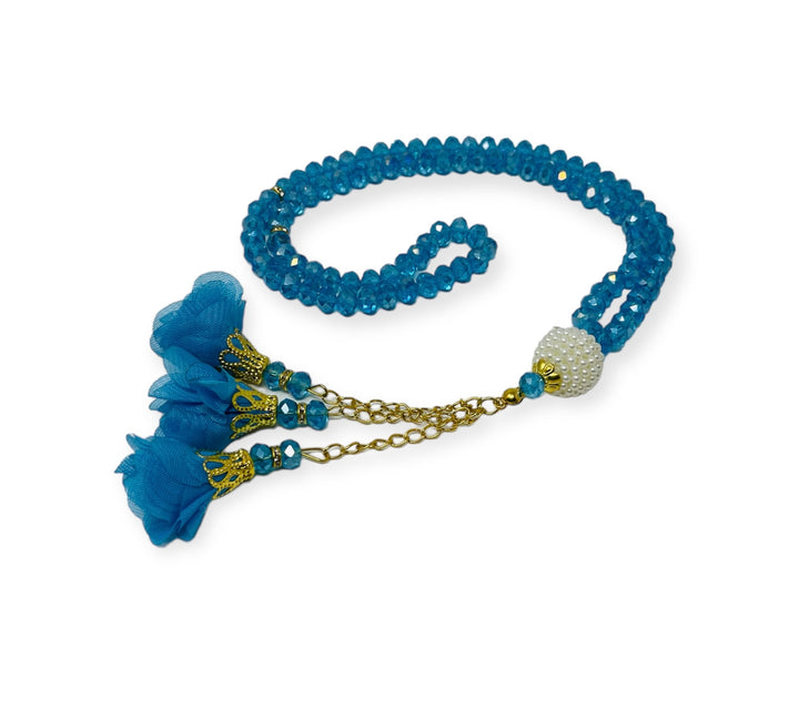 Crystal 99 Prayer Beads, Tasbih, Misbaha, Blue-theislamicshop.com