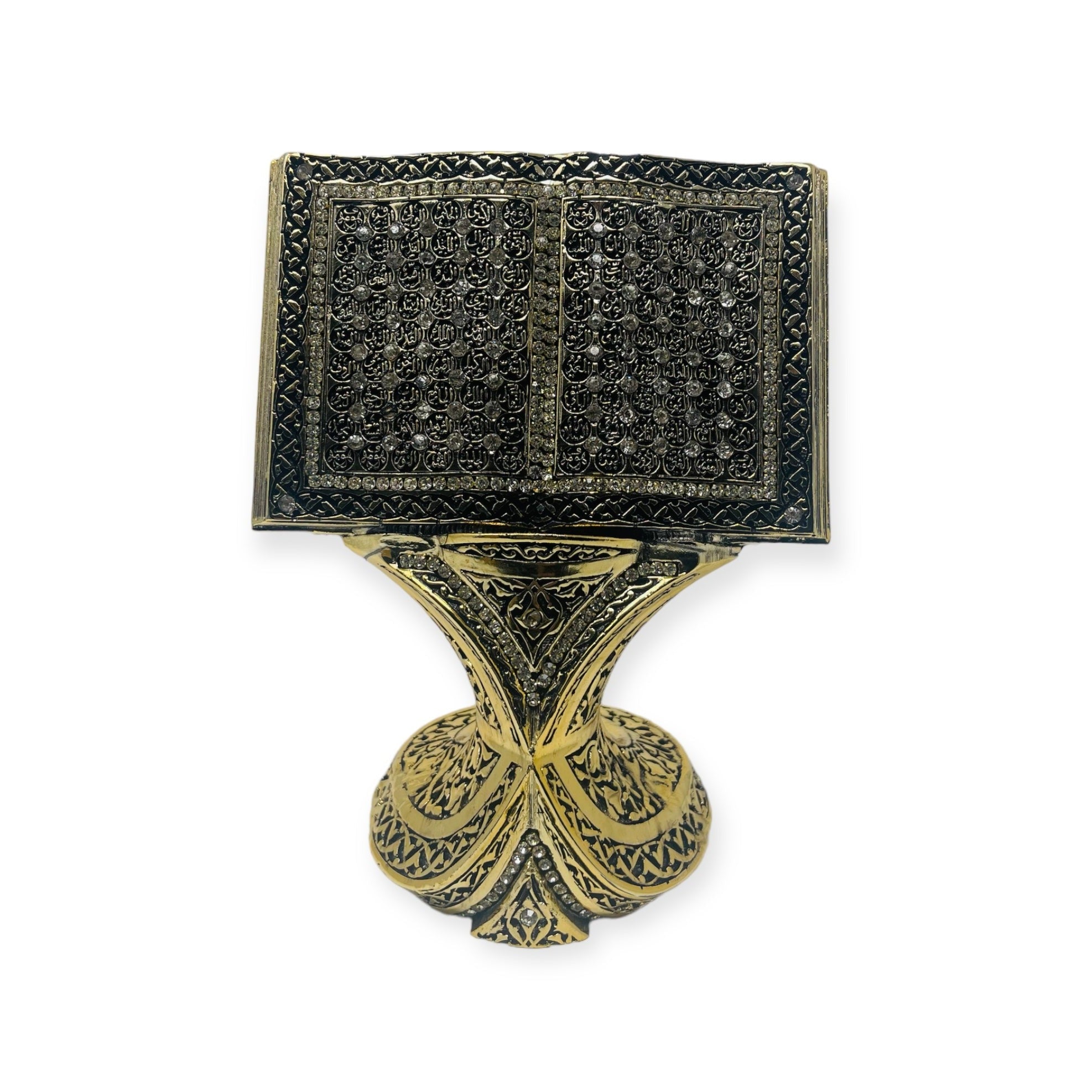 Islamic Table Decor Quran Open Book Allah Name Gold- theislamicshop.com ...