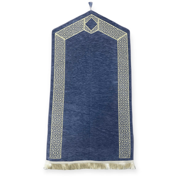 Waaw Premiup chenille  prayer mat With Tassel/Blue High Quality