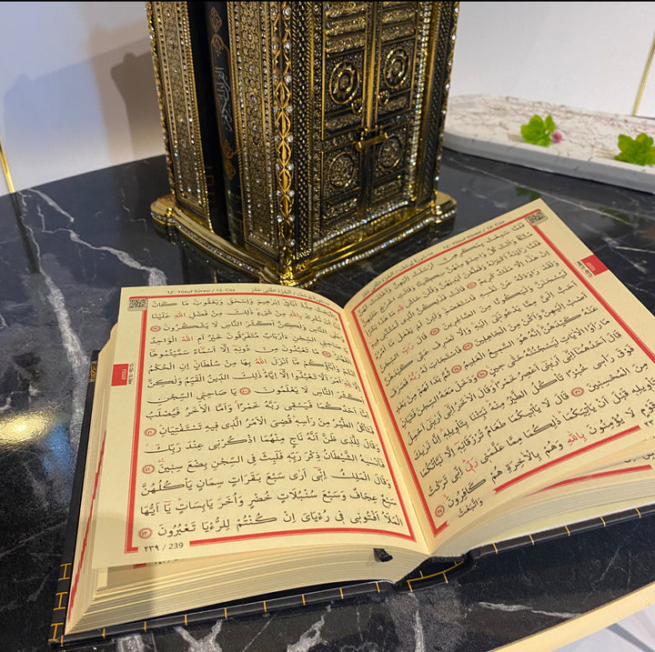 Quran With Kaaba Replica | Kaba Design Quran Gift Set | Islamic Book, Koran Storage Box | Muslim Home Decor | Housewarming Gift | Eid Gift-theislamicshop.com