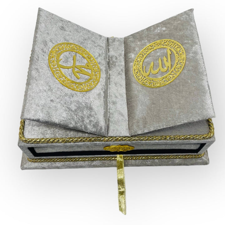 Holy Quran Keepsake Rayiha Gift Set - Grey-theislamicshop.com