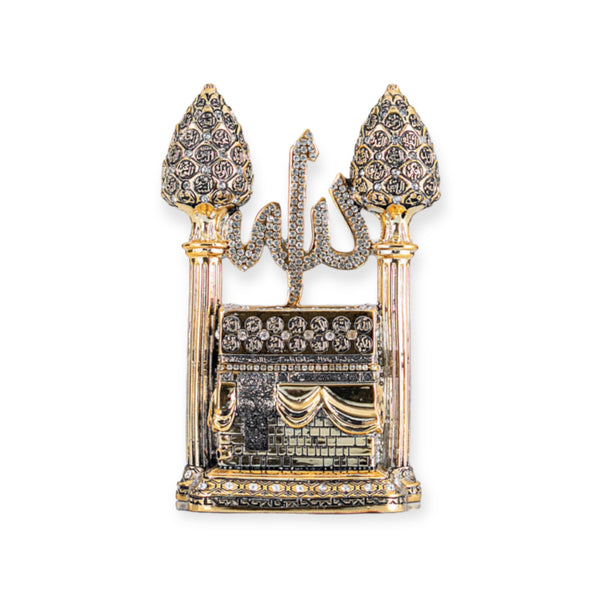 Kaaba With Asma Al Husna. Islamic ornament Gold Silver  12X19 CM