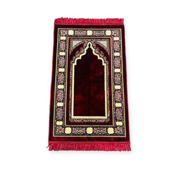 Jaynamaz salah prayer rug Turklish prayer mat Red-TheIslamicshop.com