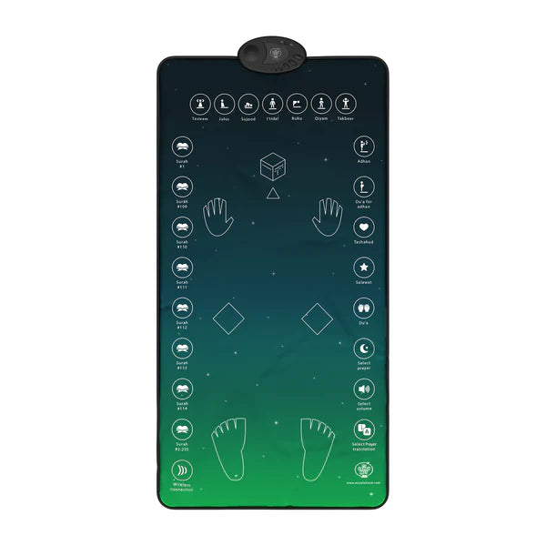 Smart interactive prayer mat for adults and reverts with touch sensors.