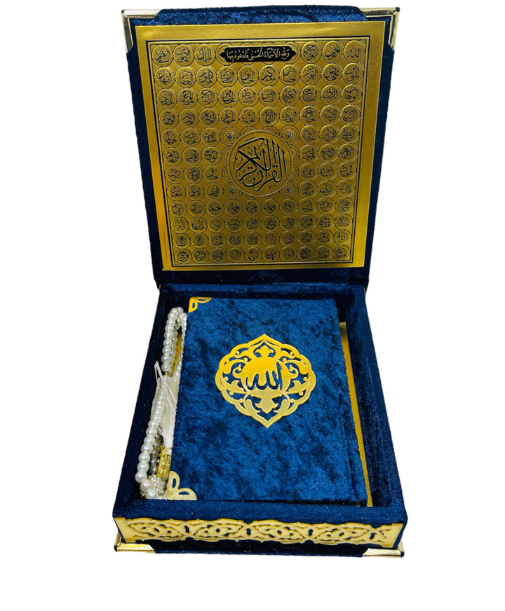 A Beautiful Quran or Tasbeeh with gift box Blue