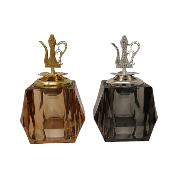 Bakhoor Oudh Burner – Gold & Silver Arabic Incense Holder for Home & Mosque-theislamicshop.com
