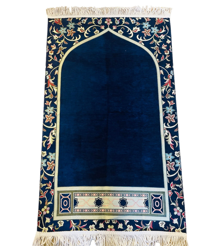 Qibla Prayer mat With Gift Box good quality Blue-theislamicshop.com