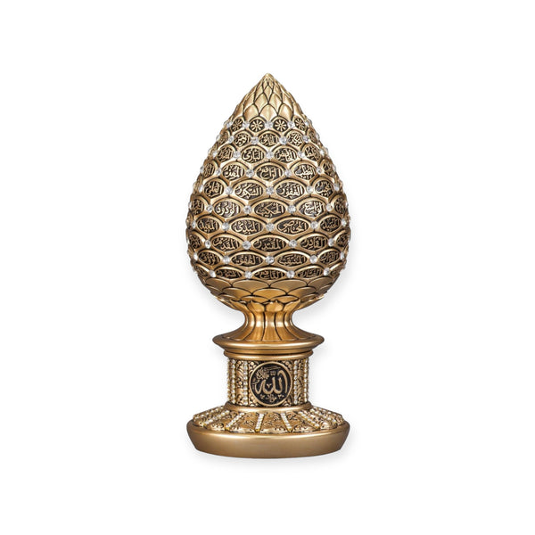 Asma ul Husna Table Decor Golden pine cone with Blue stones Gold/Silver/Pearl (Large)