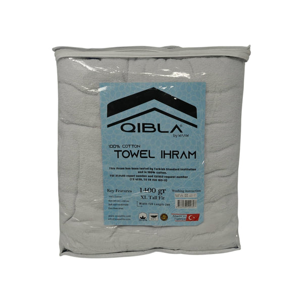 Tall Fit XL 1400gr Premium quality Qibla Ihram for Hajj and Umrah 120cmX240cm-theislamicshop.com
