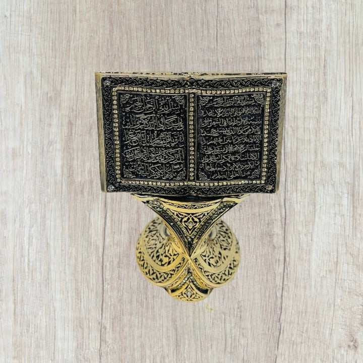Islamic Table Decor Quran Open Book Nazar Dua with Ayatul Kursi- theislamicshop.com