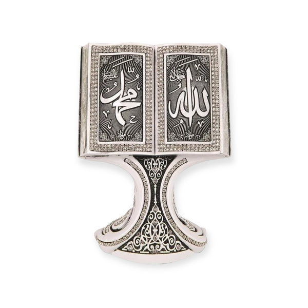 Beautiful Allah Muhammad Gold Book Clear Crystal 16 x 11 cm BB-0947