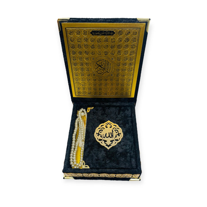 A Beautiful Quran or Tasbeeh with gift box Black-theislamicshop.com