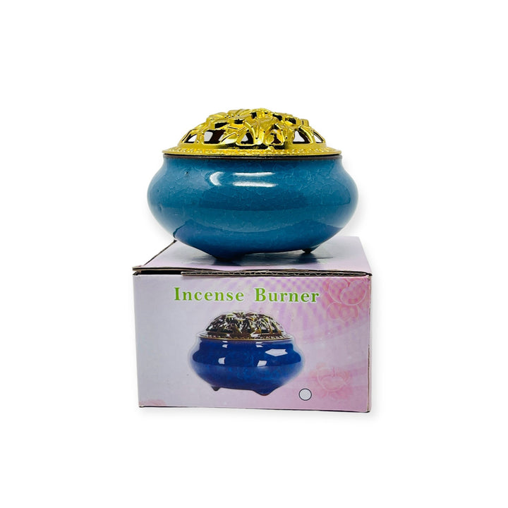 Incense Bakhoor Oudh Burner Blue-theislamicshop.com