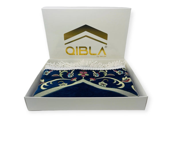 Qibla Prayer mat With Gift Box good quality Blue