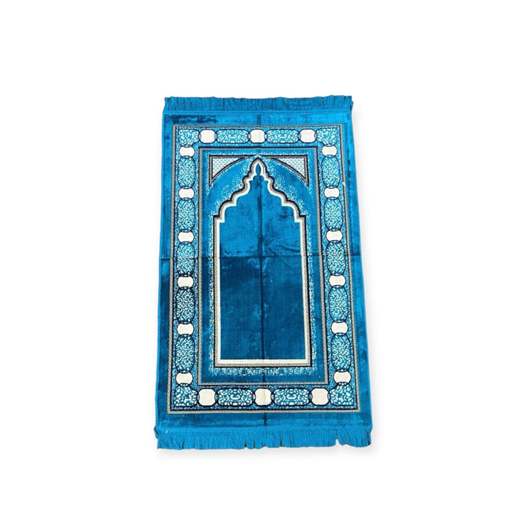 Jaynamaz salah prayer rug Turklish prayer mat Blue-TheIslamicshop.com
