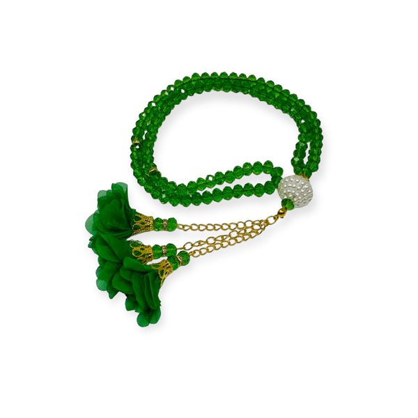 Crystal 99 Prayer Beads, Tasbih, Misbaha,Green