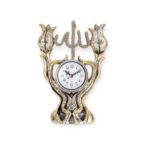 islamic ornament With Table Clock Silver and Gold