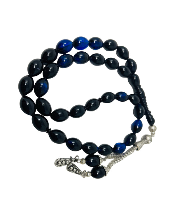 33 Prayer Beads Plastic Different Colour Black Blue-theislamicshop.com