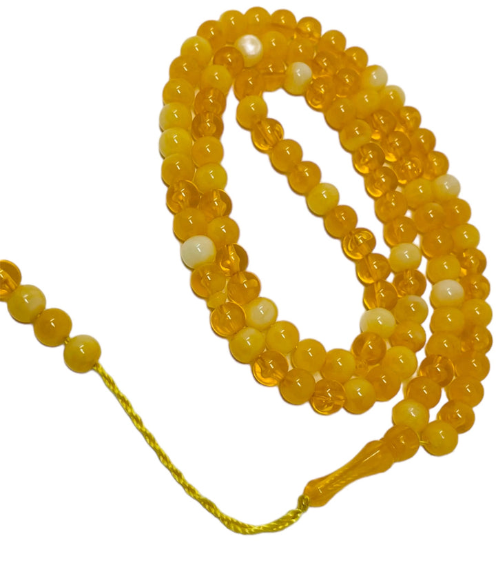 99 Prayer Beads Plastic Different Colour Yellow-theislamicshop.com