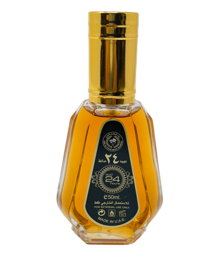 Oud 24 hours 50ML Arabian Perfume Spray Lemon Fruity Chocolate Vanilla Agar woody Musk Amber by Ard al Zaafaran-theislamicshop.com