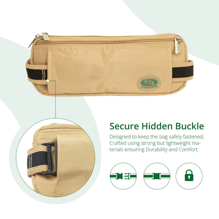 Multiple compartments of Anti-Theft Waist Bag & Ihram Belt
