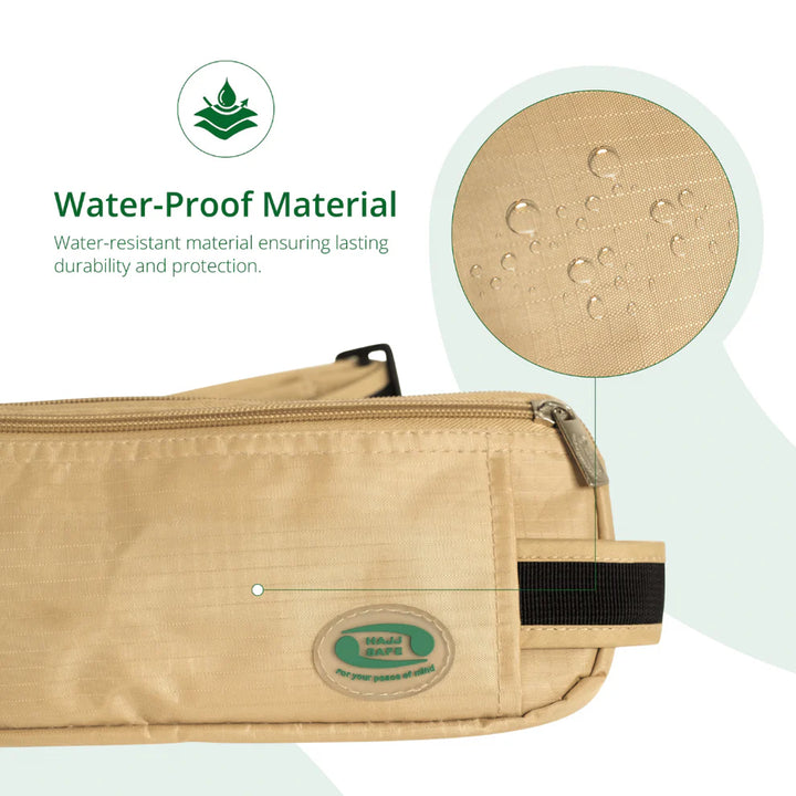 Multiple compartments of Anti-Theft Waist Bag & Ihram Belt