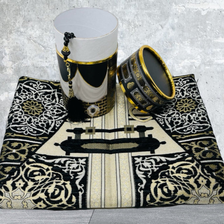 Beautiful Prayer mats Tasbeeh With Box Black-TheIslamicshop.com