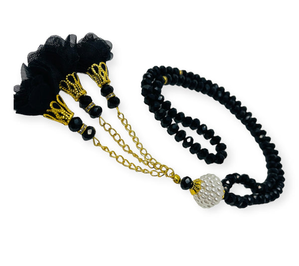 Crystal 99 Prayer Beads, Tasbih, Misbaha,Black-theislamicshop.com