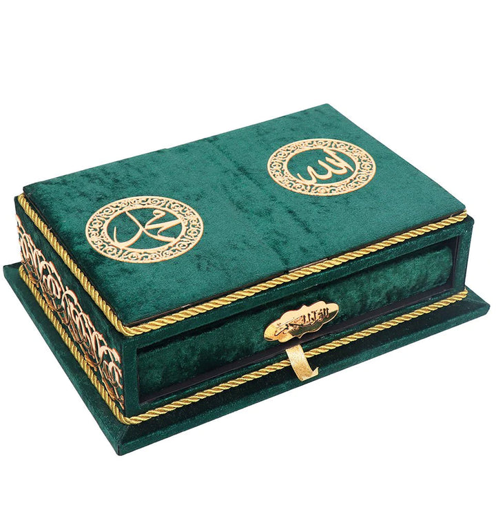 Holy Quran Keepsake Rayiha Gift Set - Green-theislamicshop.com