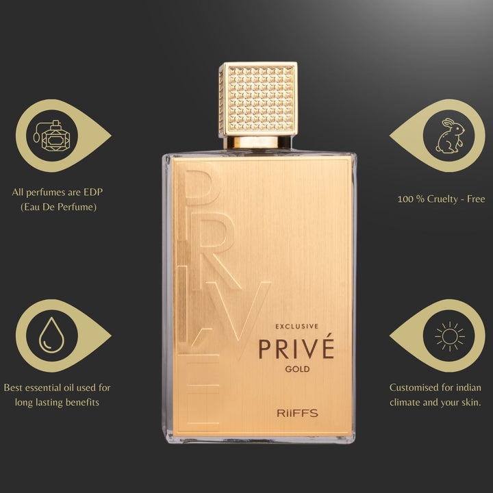 Exclusive Privé Gold RiiFFS 80 ml bottle front view