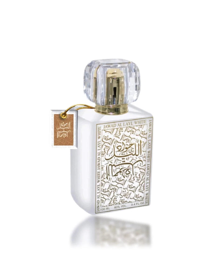 Jawad Al Layl White Eau De Parfum bottle with golden accents - 100ml