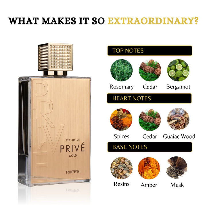 Exclusive Privé Gold RiiFFS 80 ml bottle front view