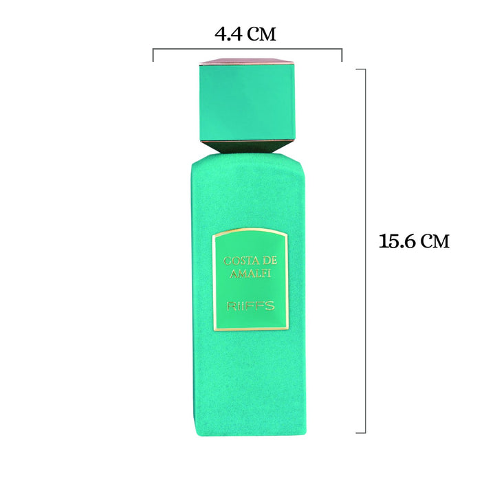 Costa De Amalfi RiiFFS 100 ml Eau de Parfum bottle front view measurements 