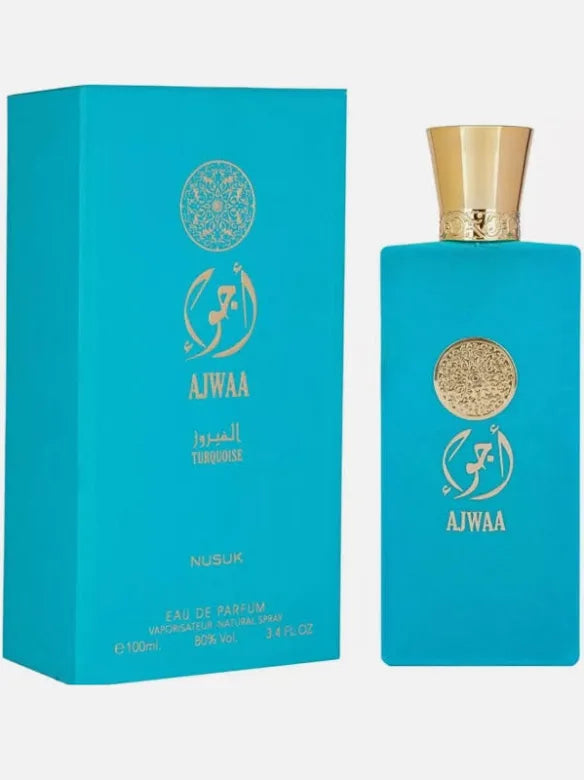 Nusuk U.A.E Ajwaa Turquoise men’s 100 ml EDP front view