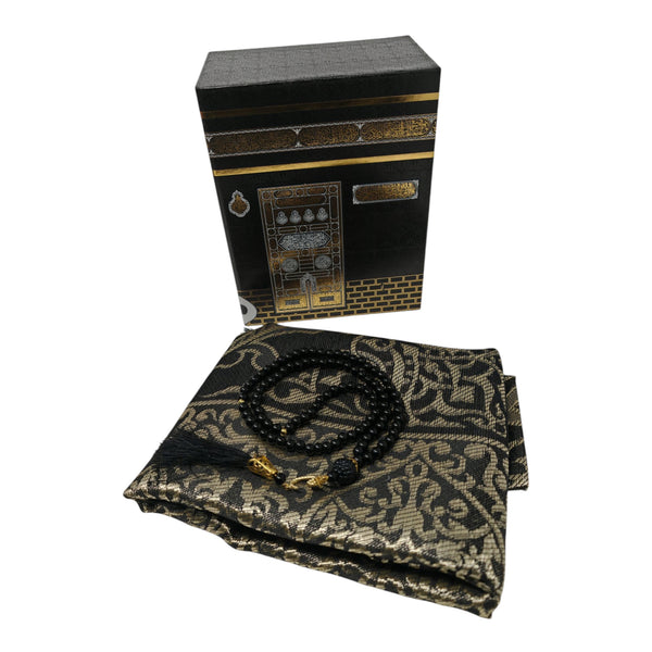 Gift Kaba Box with Prayer Mat rugs Janamaz and Tasbeeh-theislamicshop.com